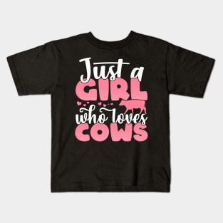 Just a Girl who Loves Cows Funny Cow Farmer Gift product Kids T-Shirt